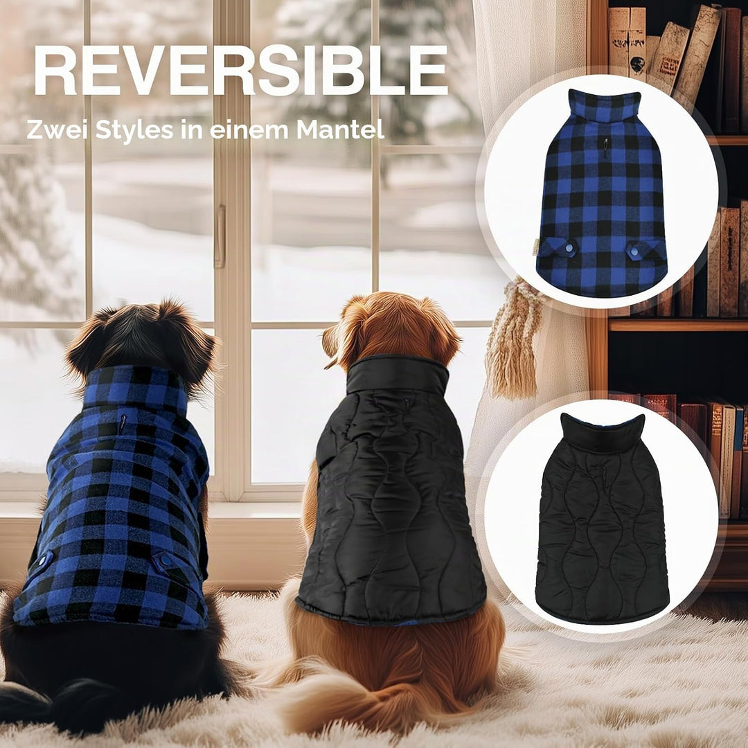 VIVAGLORY Softjoy Hundemantel, Wintermantel mit Bauchschutz, Hundejacke für Winter & Weihnachten, Wa