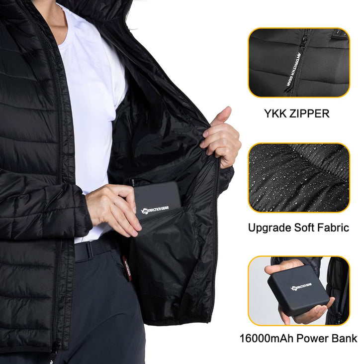 ANTARCTICA GEAR Beheizbare Jacken Herren mit 16000 mAh Powerbank, Herren Softshell Heizjacke Warm Ha