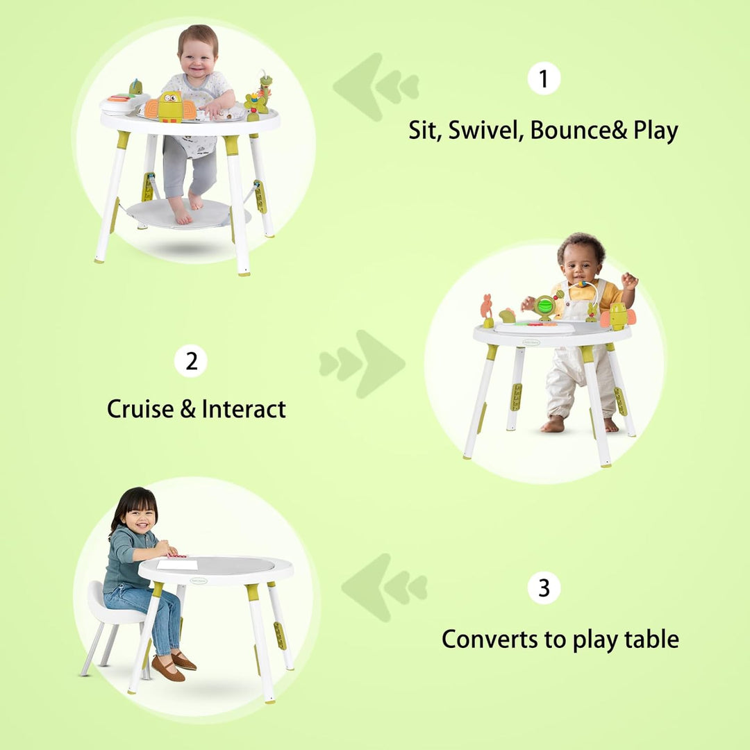 UBRAVOO Baby-Aktivitätszentrum, 3-in-1 Baby Lauflernhilfe mit abnehmbaren Spielzeugen und 360° Drehb