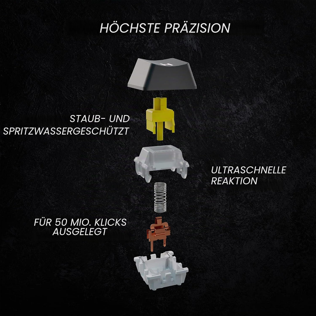 HK Gaming GK61 mechanische 60 Prozent Tastatur | 61 programmierbare Tasten mit RGB Beleuchtung | Kom