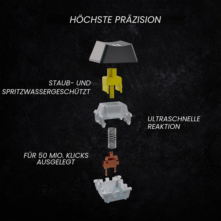 HK Gaming GK61 mechanische 60 Prozent Tastatur | 61 programmierbare Tasten mit RGB Beleuchtung | Kom