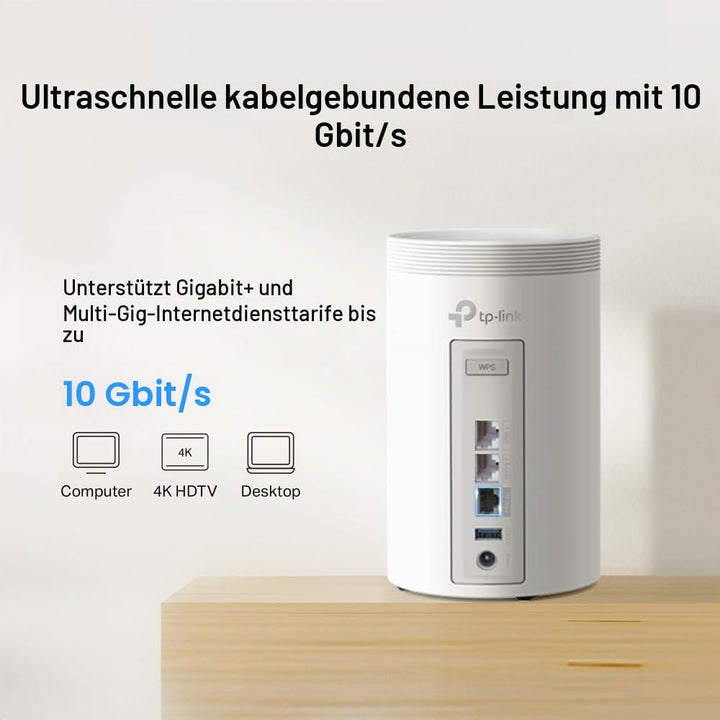 TP-Link Deco BE68 (3-Pack), WiFi 7 Mesh BE14000 Tri-Band, 14 Gbit/s, Ethernet-Port bis zu 10 Gbit/s,