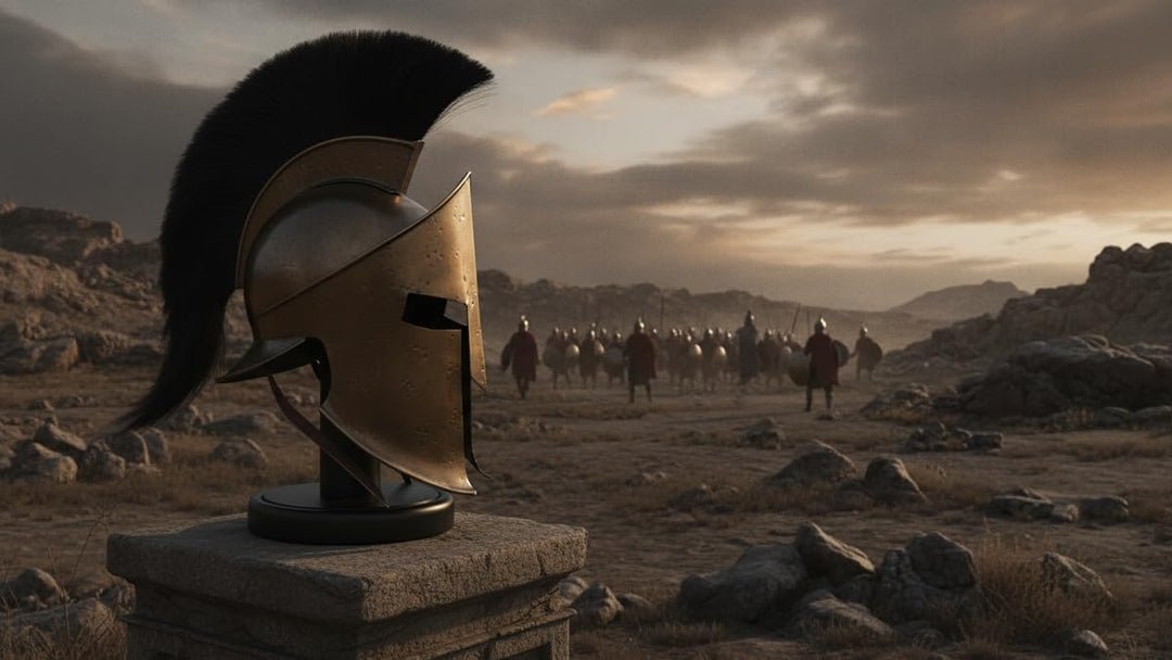 Mittelalter Rüstung King Leonidas Griechischer Spartan 300 Römischer Halloween Helm mit schwarzem Ho