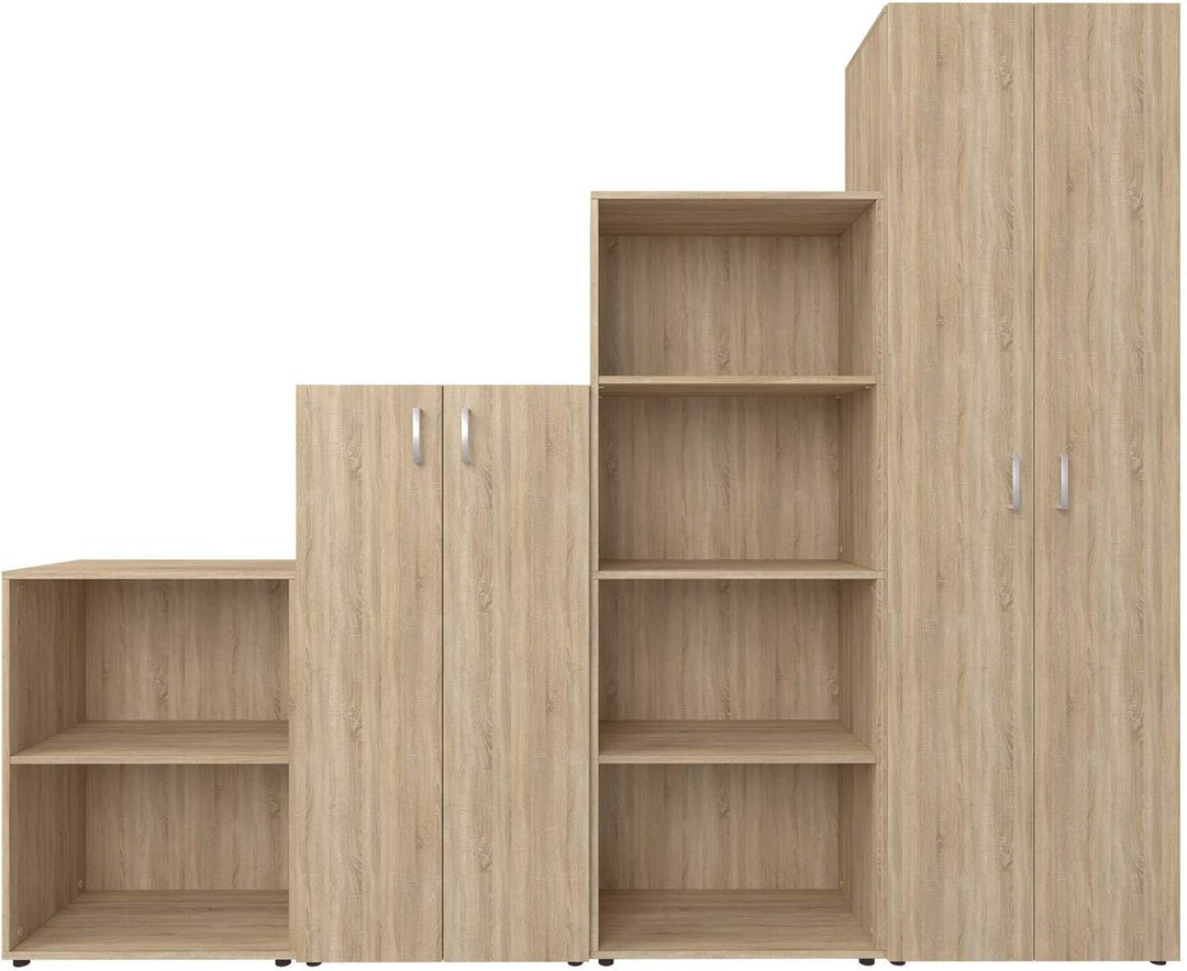 möbelando Regal Büroregal Standregal Beistellregal Holzregal Bücherregal Trio 3" Sonoma/Eiche Sonoma