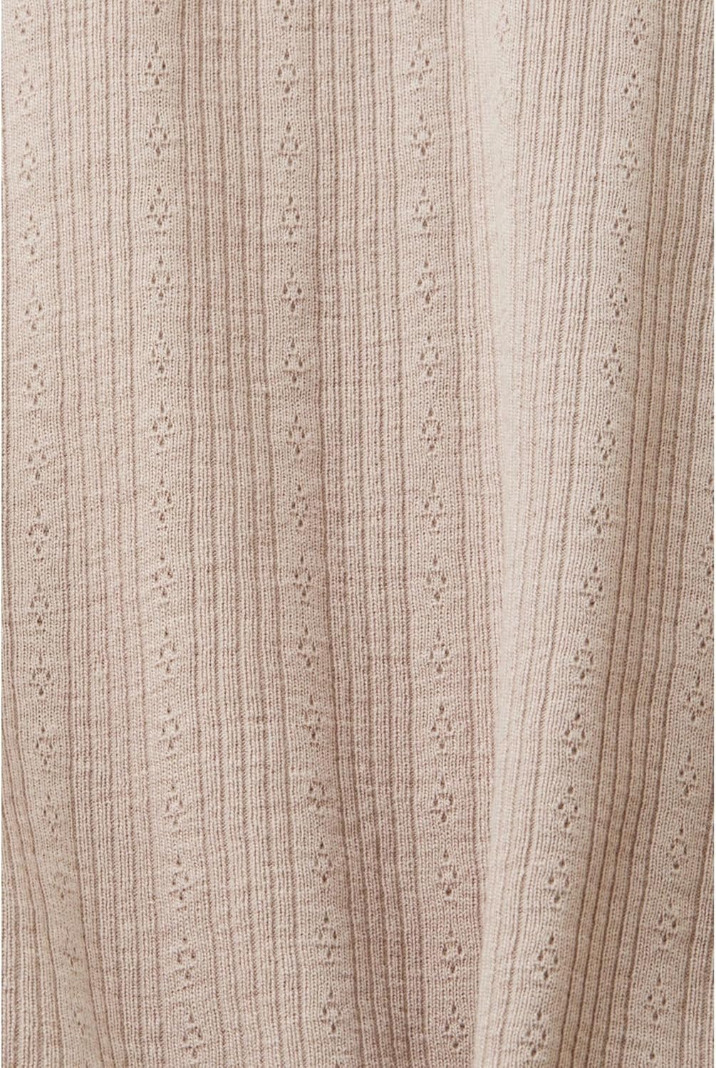 ESPRIT Longsleeve im Pointelle-Design XXS Light Taupe, XXS Light Taupe