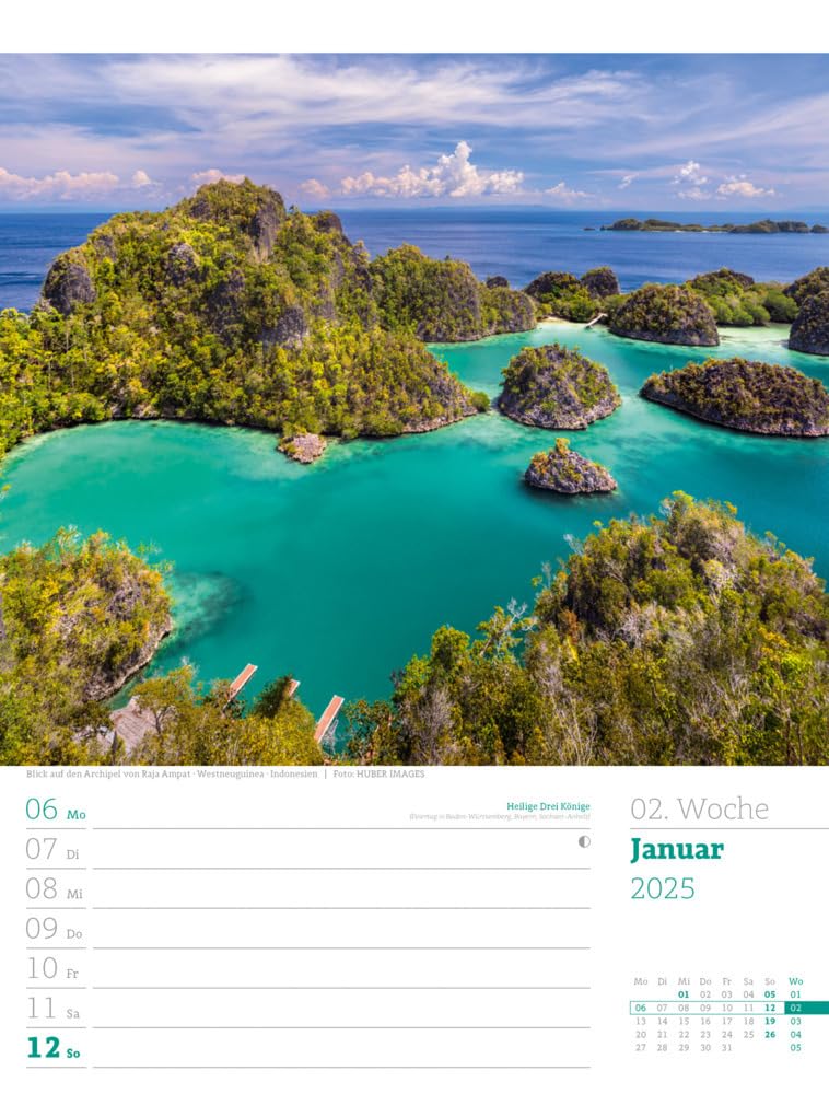 Reiseträume - Wochenplaner Kalender 2025, Wandkalender im Hochformat (25x33 cm) - Wochenkalender run