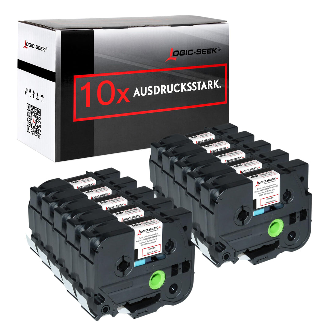 Logic-Seek TZE231 10 X Schriftband kompatibel für Brother P-Touch PT-H100LB H100R H105 E100 E100VP D