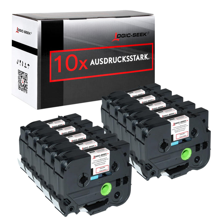 Logic-Seek TZE231 10 X Schriftband kompatibel für Brother P-Touch PT-H100LB H100R H105 E100 E100VP D