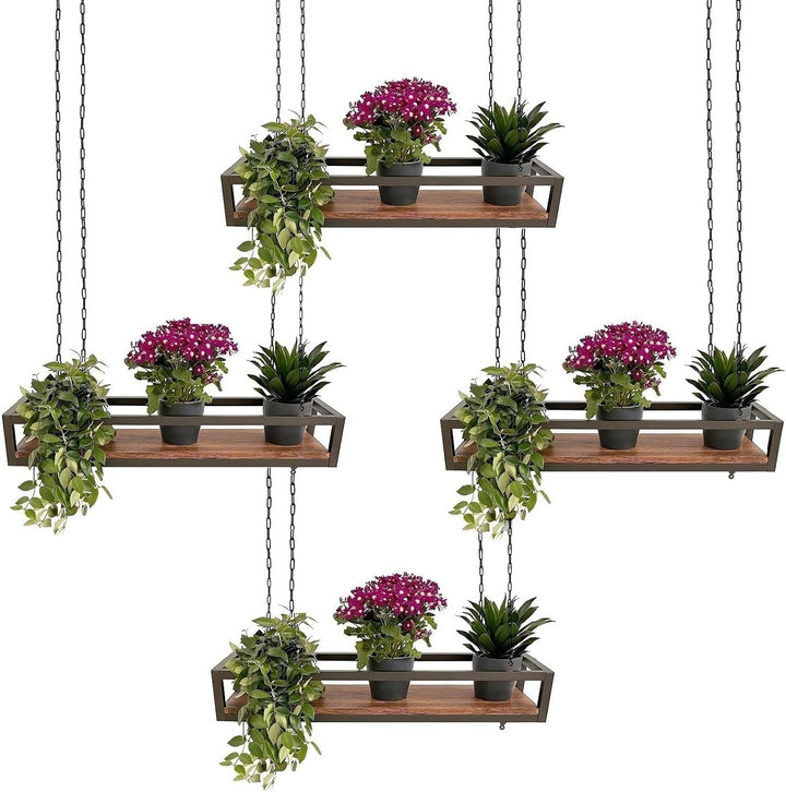 yelloo FLOWERS Hängendes Deckenregal mit Blumenketten für vertikale Garten Getränkehalter Flaschen B