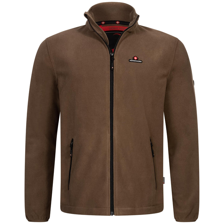 Höhenhorn Badus Herren Fleece Jacke Microfleece Full Zip Troyer Outdoor Wander Trekking S Braun, S B