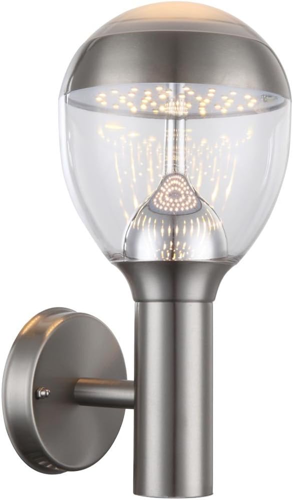 Globo 11 Watt LED Aussen Wand Leuchte Edelstahl dunkelgrau Garten 34250 CALLISTO