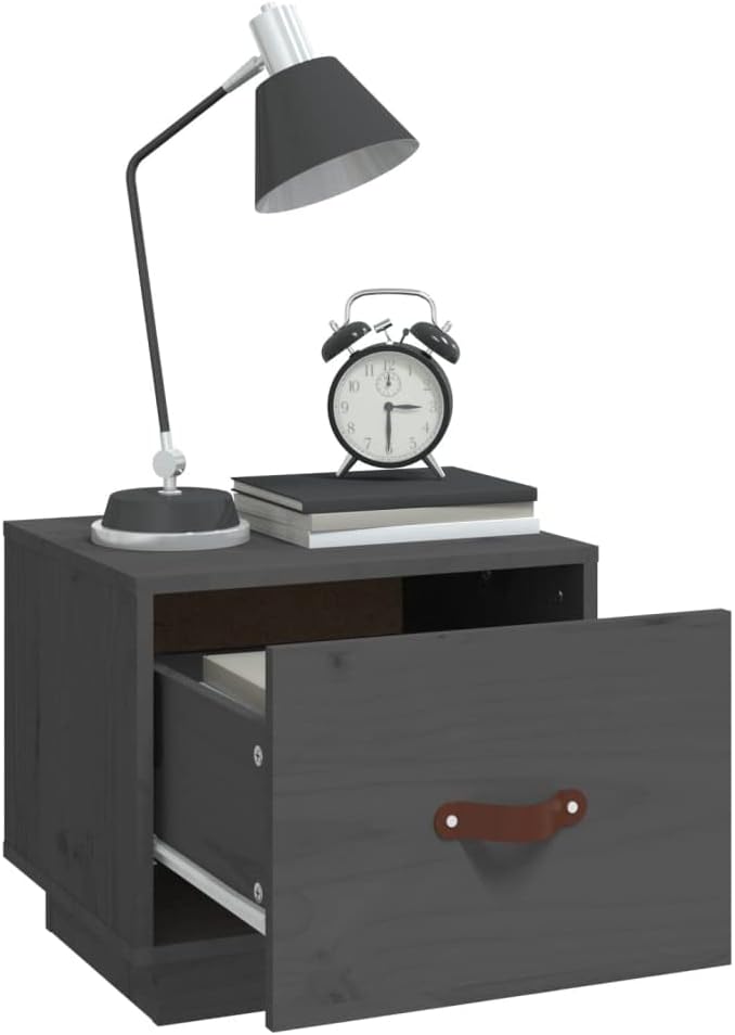 FIRBNUS Bedside Table Nachtkonsole Beistelltisch mit Stauraum Night Stand Nachttisch Grau 40x34x35 c