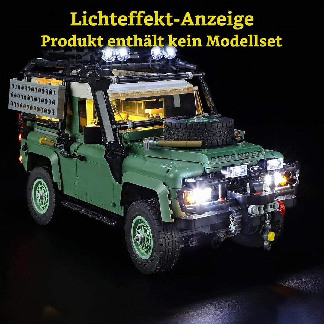 GEAMENT LED Licht-Set Kompatibel mit Lego Klassischer Land Rover Defender 90 (Land Rover Classic Def
