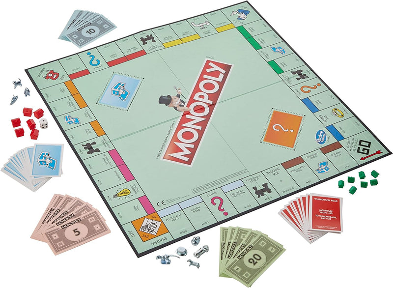 Hasbro C1009302 Monopoly Classic, klassisches Brettspiel für die ganze Familie für 2 bis 6 Spieler,
