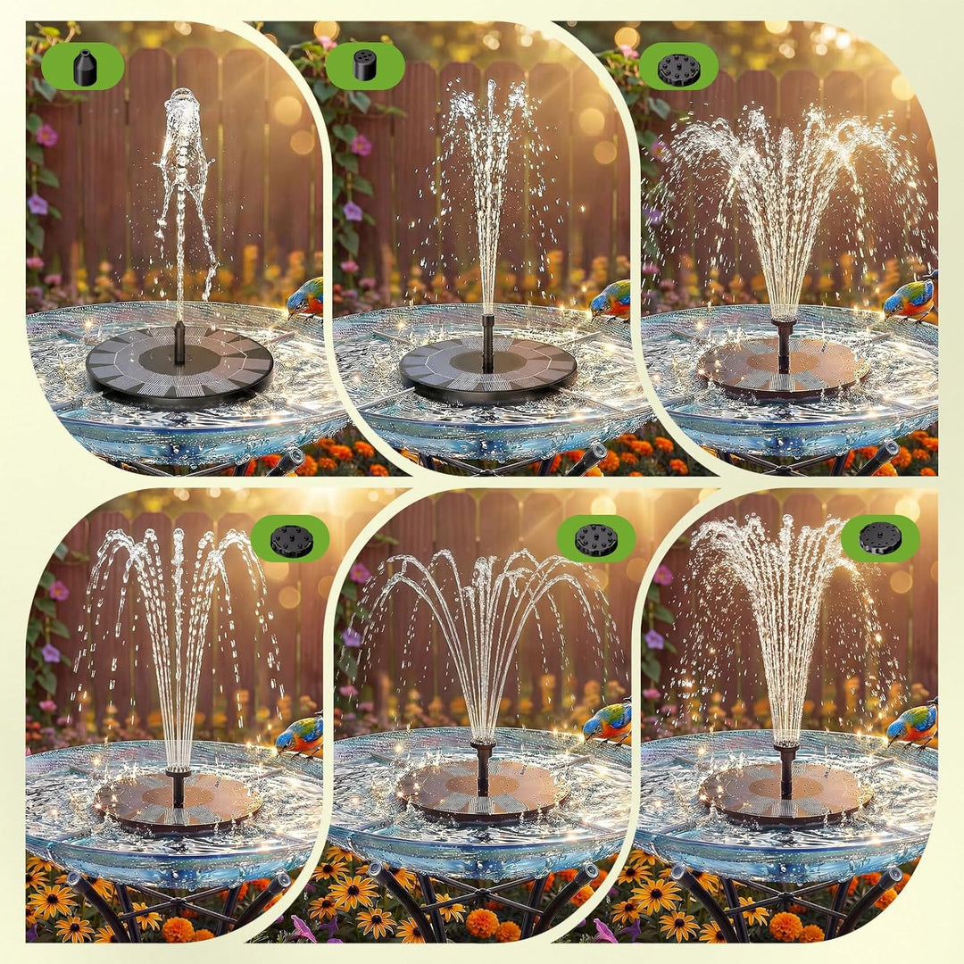 AISITIN Solar Springbrunnen Upgrade, 2,5W 160mm Solarbrunnen Solar Teichpumpe Outdoor Wasserpumpe So
