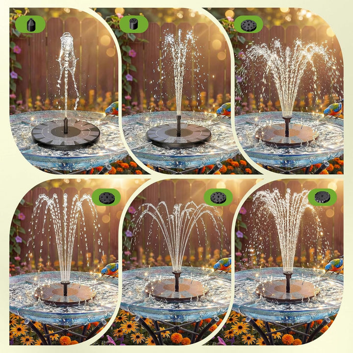 AISITIN Solar Springbrunnen Upgrade, 2,5W 160mm Solarbrunnen Solar Teichpumpe Outdoor Wasserpumpe So