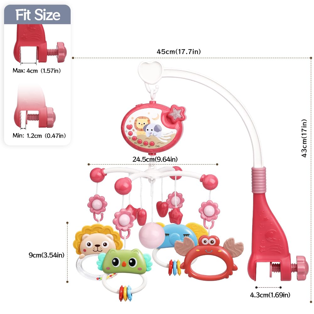 Mini Tudou Fernsteuerung Baby Mobile mit Stern Projektor & Timing-Funktion,Musical Mobile mit Melodi