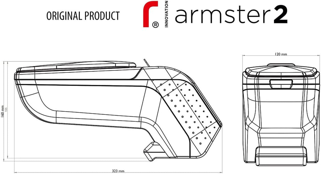 RATI ARMSTER 2 Apoyabrazos Específico Negro para Suzuki Swift (05-11), Con compartimento de Almacena