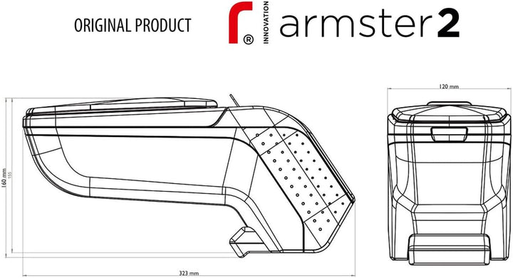 RATI ARMSTER 2 Apoyabrazos Específico Negro para Suzuki Swift (05-11), Con compartimento de Almacena