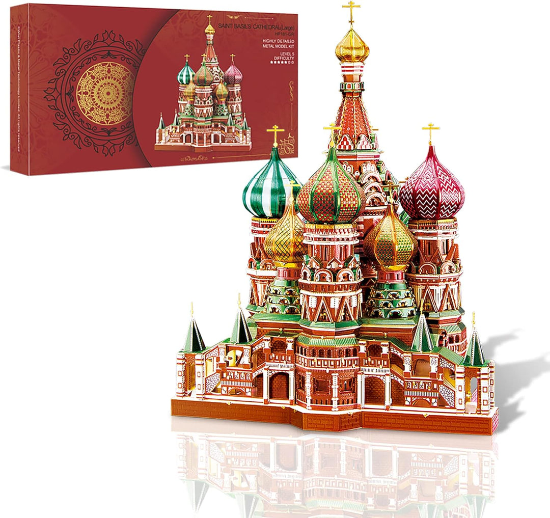 Piececool 3D Puzzle Metall Architecture Saint Basil's Cathedral, 3D Metall Puzzle für 340 Edelstahl,