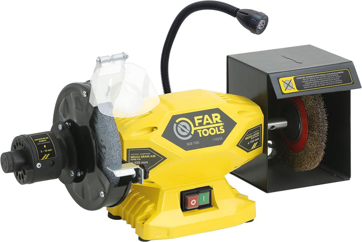Fartools 110255 Doppelschleifer, 450 W, Durchmesser 1 150 mm, Durchmesser 2 150 mm, Gelb