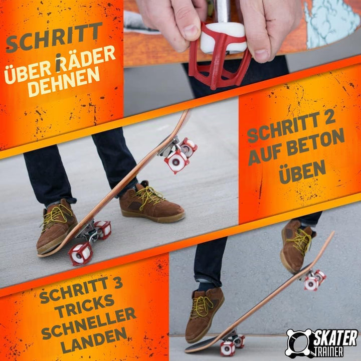 SKATERTRAINER 2.0, die Gummi Skaten Zubehör für Perfektionierung Ihrer Ollie und Kickflip – Lernen,
