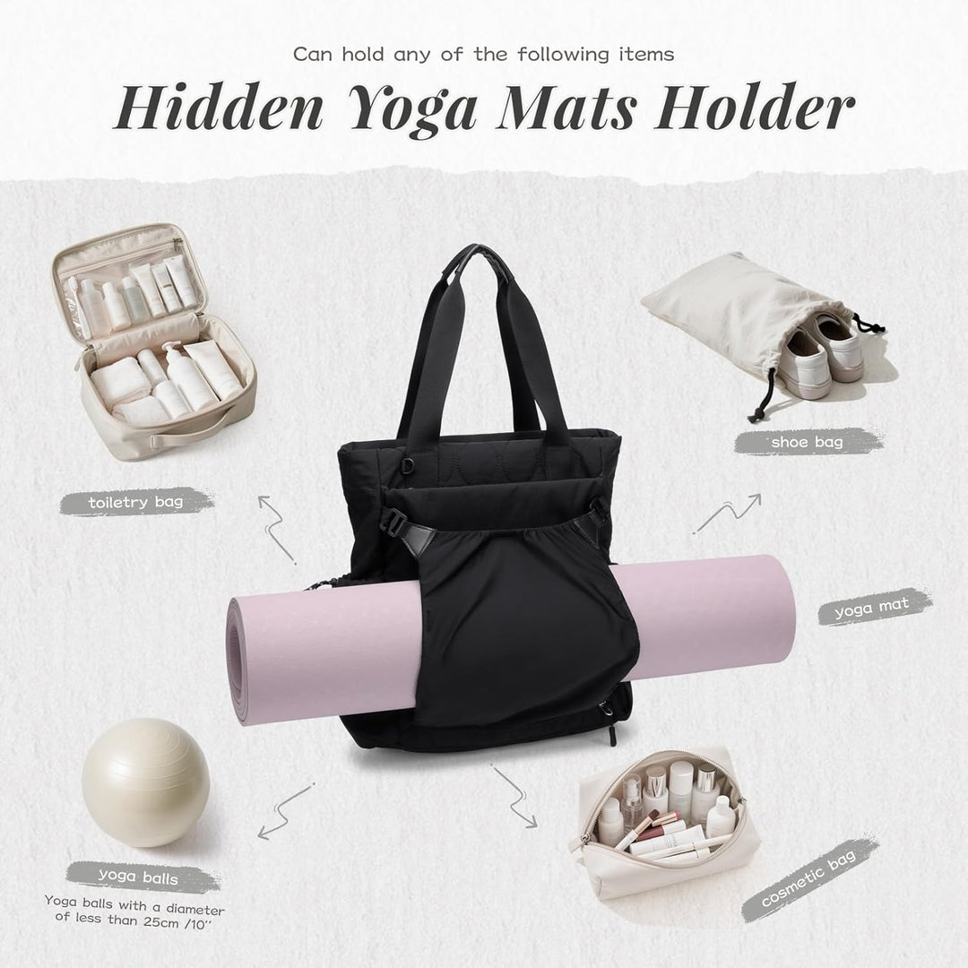 GOLF SUPAGS Convertible Laptop Rucksack Damen Yogatasche Sporttasche, Gesteppte Tragetasche, Yogamat
