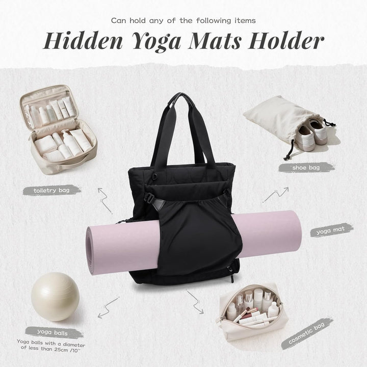 GOLF SUPAGS Convertible Laptop Rucksack Damen Yogatasche Sporttasche, Gesteppte Tragetasche, Yogamat