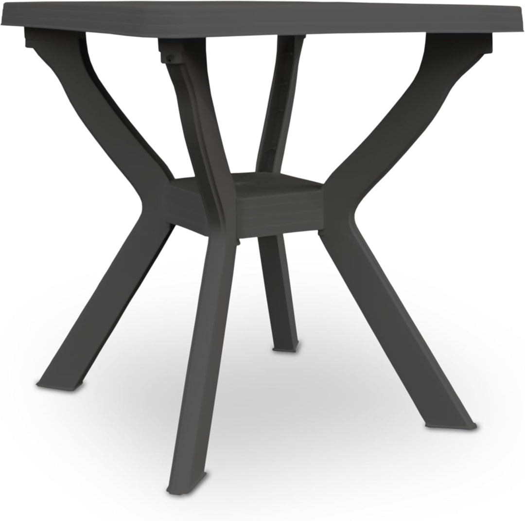 Spetebo Kunststoff Gartentisch quadratisch 70 cm - anthrazit - Campingtisch im klassischen Design -