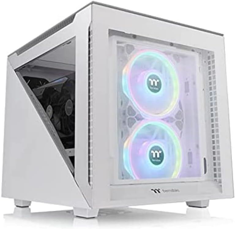 Thermaltake Divider 200 TG Snow | Micro-ATX-PC-Gehäuse | 3 x gehärtetes 3mm Glasseitenteil | weiss 2