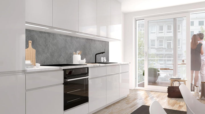 StickerProfis Küchenrückwand selbstklebend Glasoptik - 20GREY - 1.8mm, Versteift, alle Untergründe,