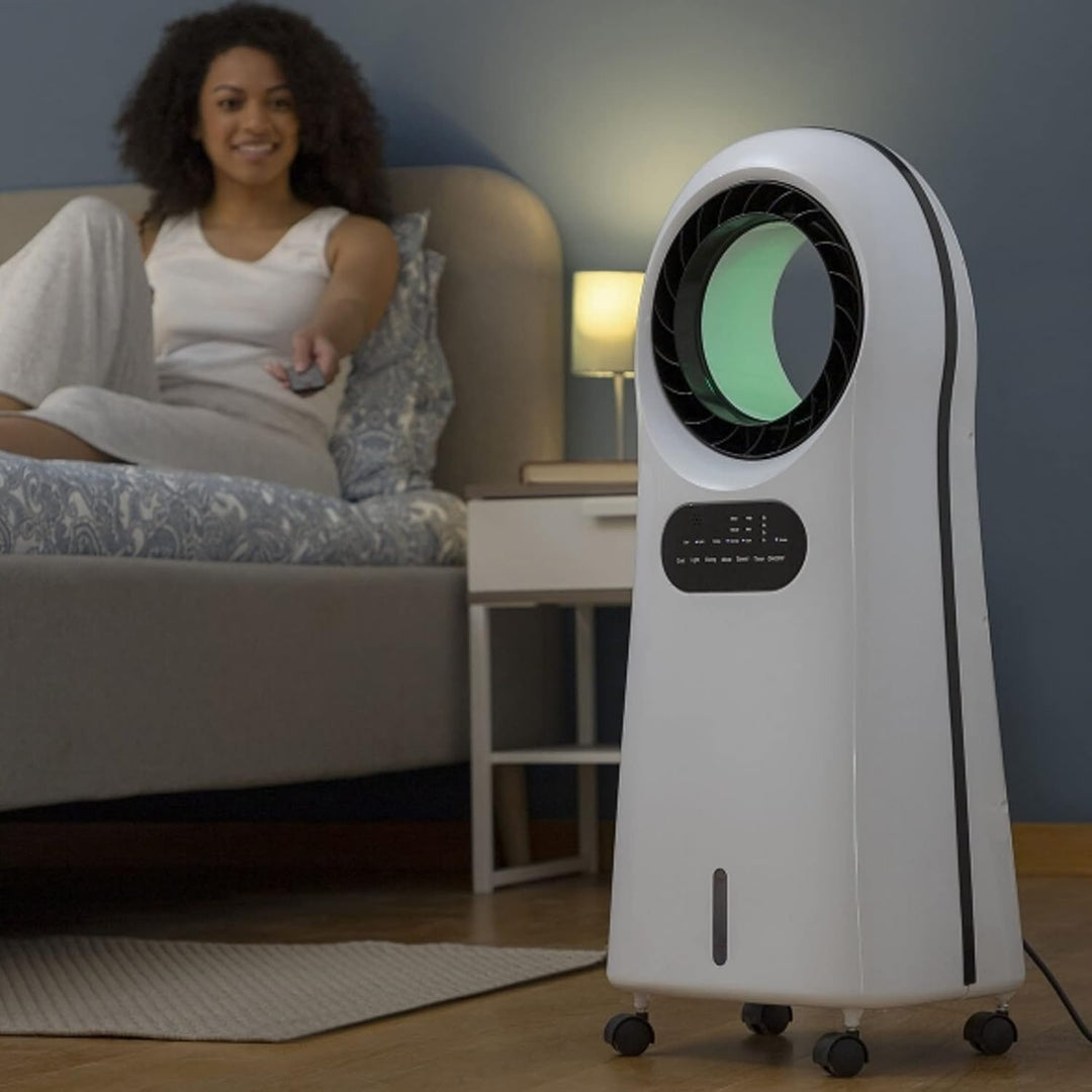 Wintem Hurricane – Ventilator ohne Flügel, mit Fernbedienung und Wassertank 3,5 l, White