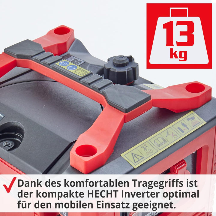 HECHT Inverter - Stromerzeuger Notstromaggregat – 4,5 Liter Benzin Tank – 5 Stunden Laufzeit – leise