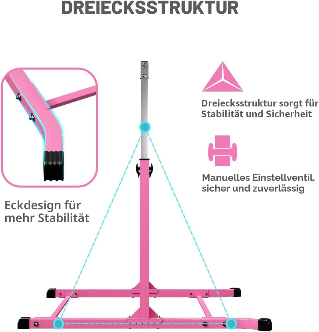 Mosebears Gymnastikstange, Heimgymnastikausrüstung für Kinder im Alter von 3–15 Jahren, stabile Stah