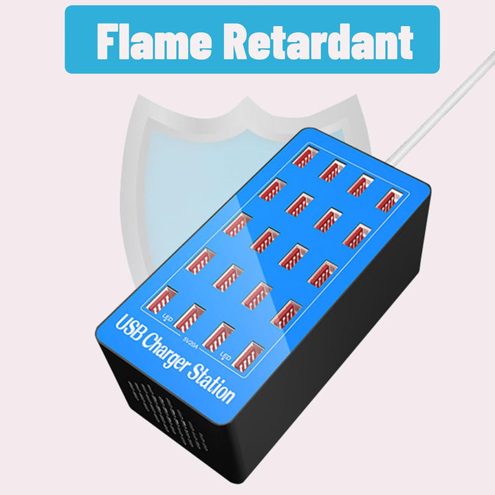 Bewinner USB Ladegerät Mehrfach 20 Ports, 100 W Schnellladegerät 5 V 20 A Schnellladung 20 Anschlüss