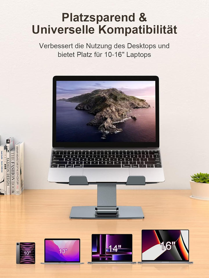 CIRYCASE Laptop Ständer Höhenverstellbar, Schnell Kühlender Laptop Stand, Ergonomischer Tragbarer Al
