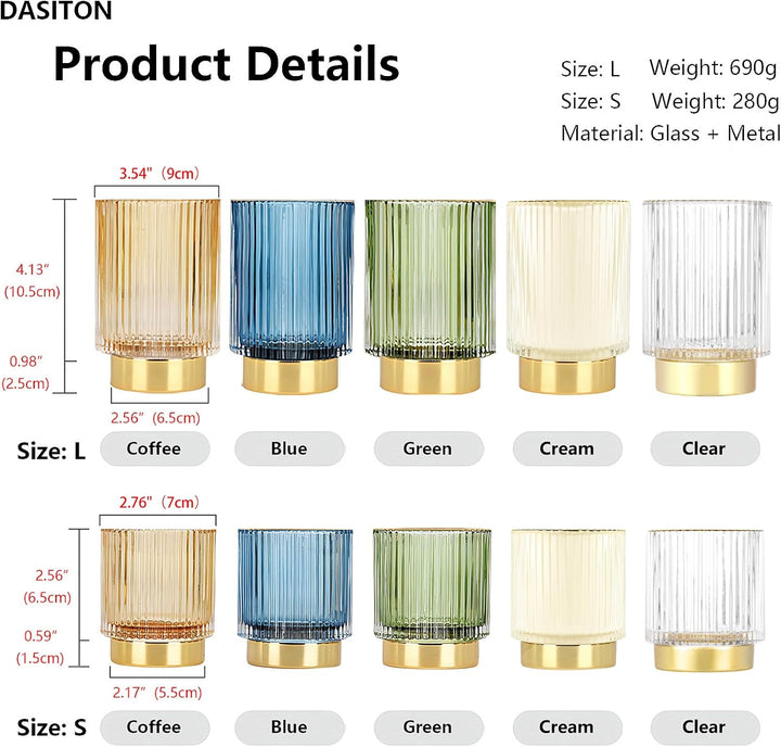 DASITON Make up Pinsel Organizer,Kosmetik Organizer Gold,Pinsel Organizer aus Glas,Pinselhalter Kosm