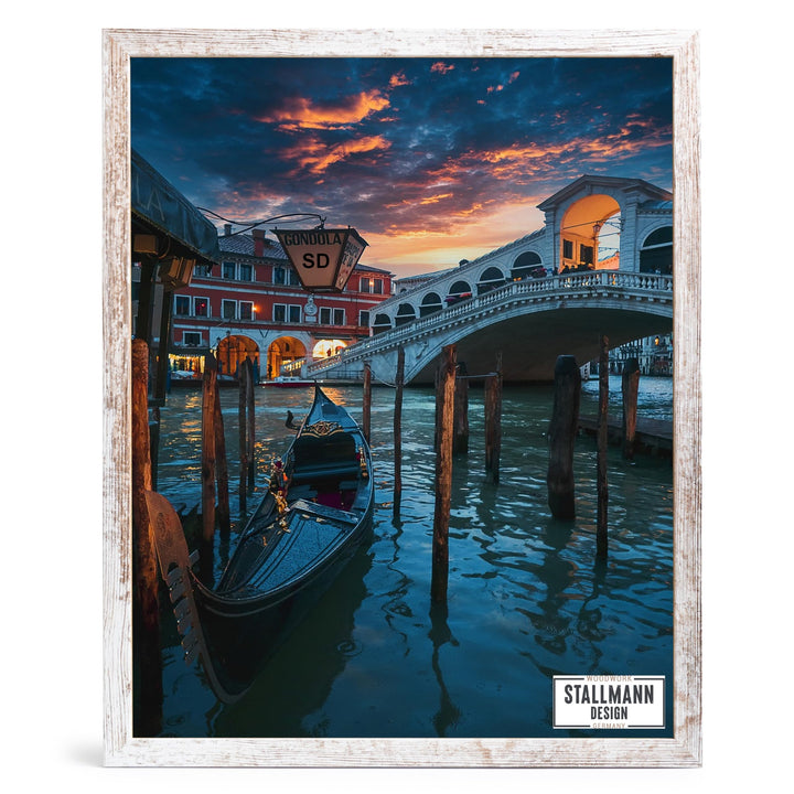 Stallmann Design Bilderrahmen 59,4x84 cm (DIN A1) vintage Holz mit Acrylglas Rahmen-Breite 20mm Post