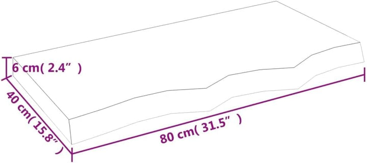 vidaXL Waschtischplatte, Multifunktional Arbeitsplatte mit Naturkante, Waschtischkonsole Tischplatte