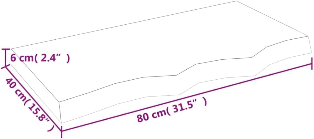 vidaXL Waschtischplatte, Multifunktional Arbeitsplatte mit Naturkante, Waschtischkonsole Tischplatte