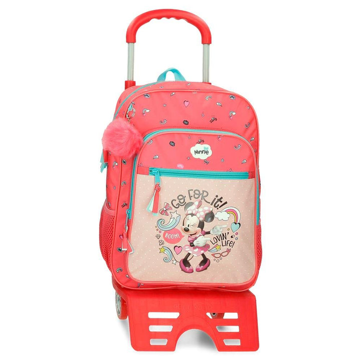 Disney Minnie Lovin Life Schulrucksack mit Wagen, Mehrfarbig, 30 x 38 x 12 cm, Mikrofaser, 13,68 l,