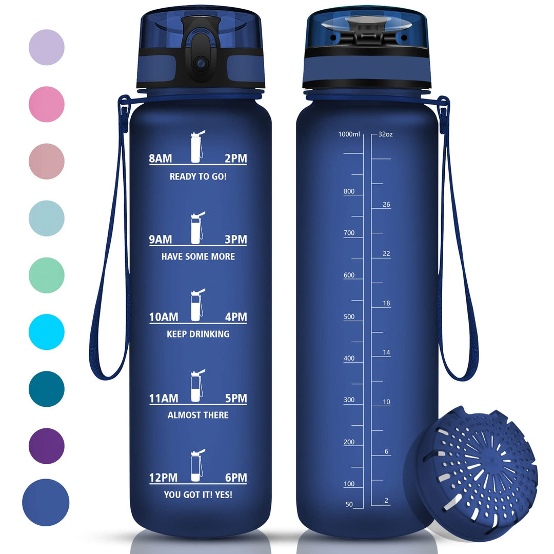 Vikaster Trinkflasche Sport, 500ml / 1L / 1,5L BPA-frei Tritan Auslaufsicher Kunststoff Wasserflasch