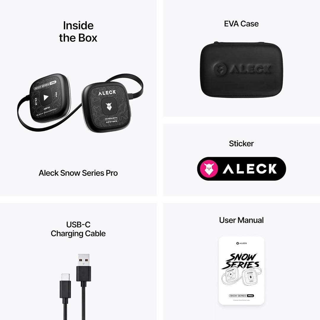 ALECK Snow Series Pro Universal Wireless Bluetooth Helm Lautsprecher Kopfhörer für Ski und Snowboard