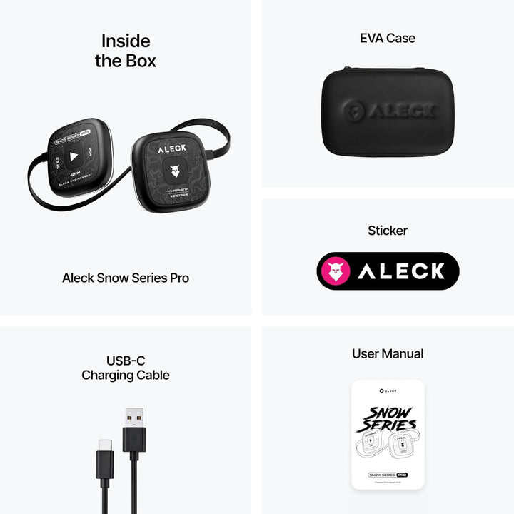 ALECK Snow Series Pro Universal Wireless Bluetooth Helm Lautsprecher Kopfhörer für Ski und Snowboard
