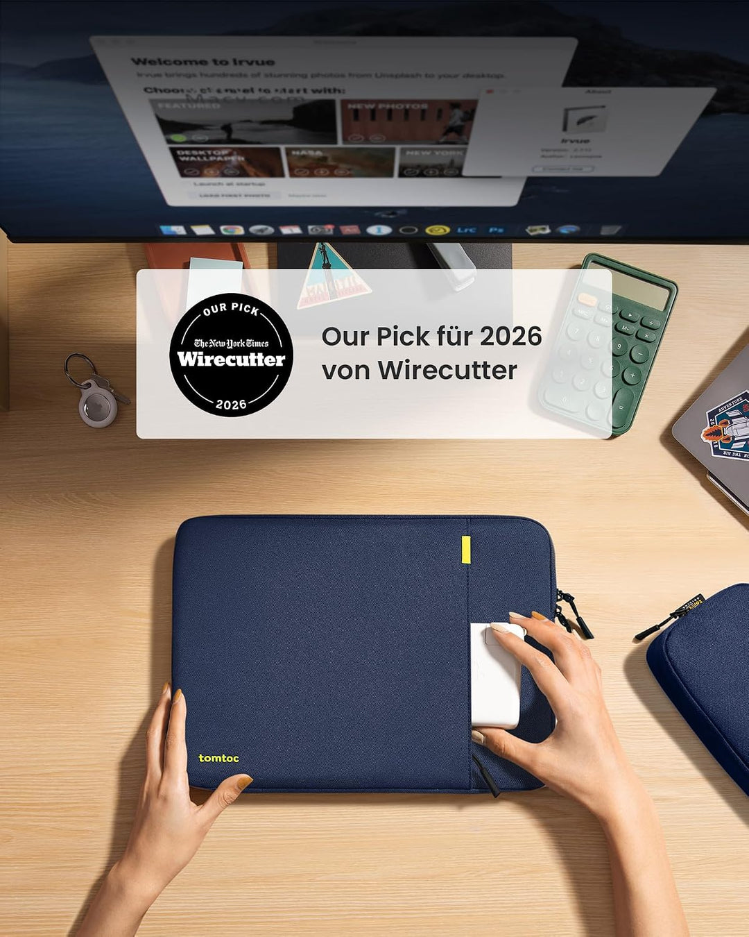 tomtoc 360° Tasche Hülle für 13 Zoll MacBook Air 2024-2018 M3/A3113 M2/A2681 M1/A2337, 13-Zoll MacBo