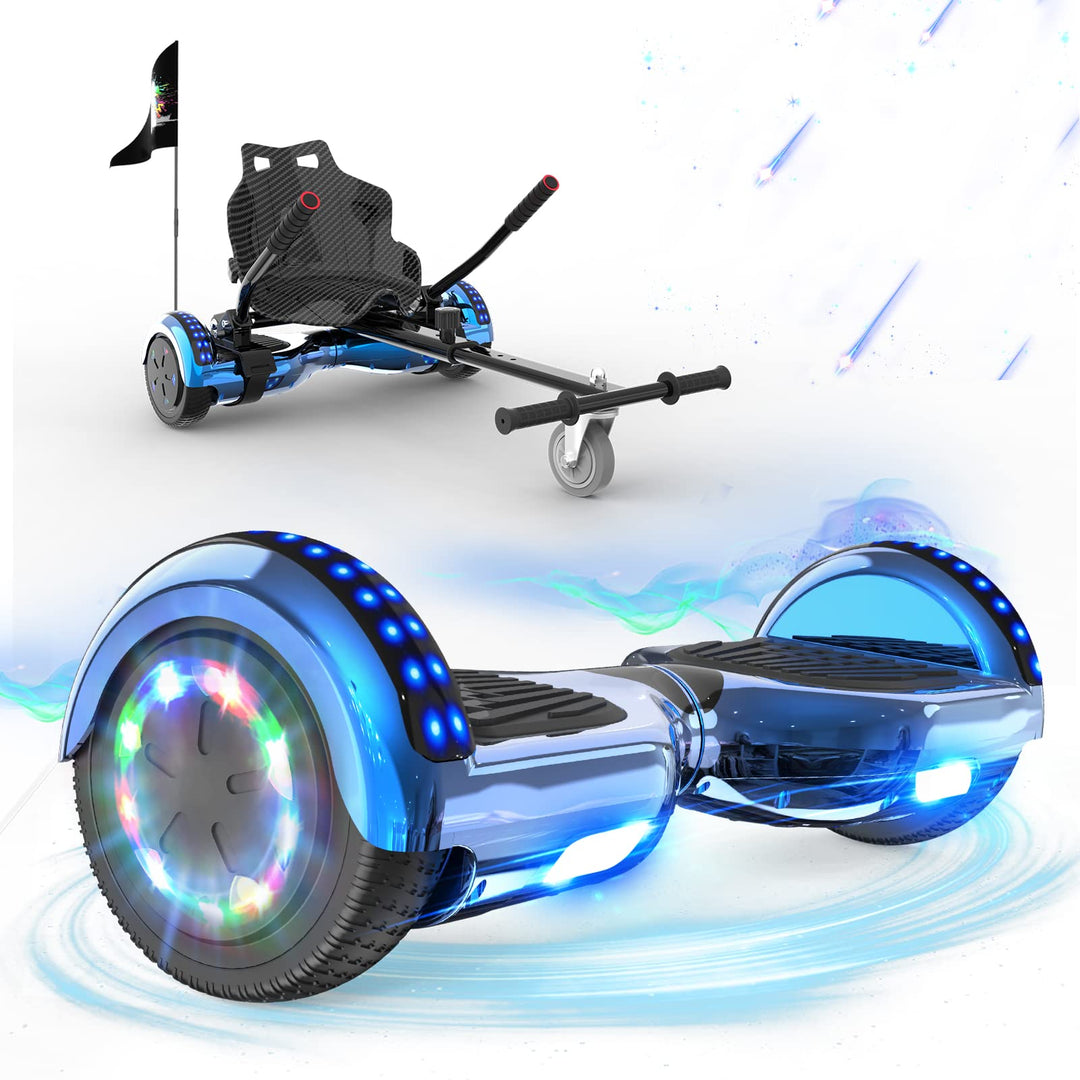 RCB Hoverboards mit Sitz Hoverkart komplett für Kinder, Skateboard mit Set, Hoverboards mit LED Lich
