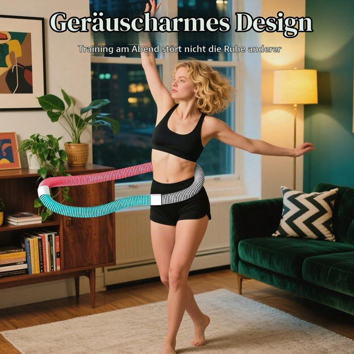Hula Hoop mit Gewicht Kugel – Hulahuppreif zum Abnehmen für Erwachsene, Einstellbarer Fitnessreifen