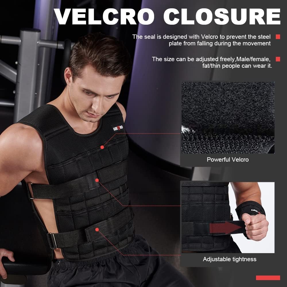 Verstellbare Gewichtsweste, 20 kg, Workout, Gewichtsweste, Training, Fitness, Gewichtsjacke für Männ