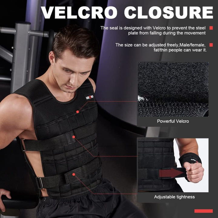 Verstellbare Gewichtsweste, 20 kg, Workout, Gewichtsweste, Training, Fitness, Gewichtsjacke für Männ