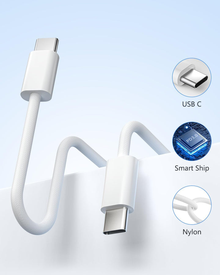 2-Pack 25W USB C Ladegerät, Schnellladegerät Stecker mit 2M Kabel Ladegerät für iPhone 17 16 15 Pro